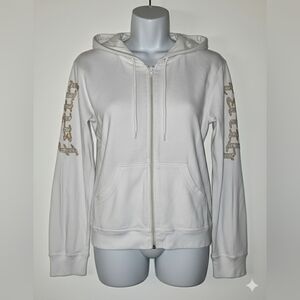 White and gold y2k zip